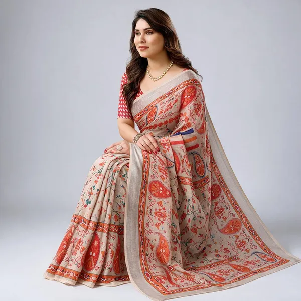 Beige_Printed_Traditional_Saree_For_Women