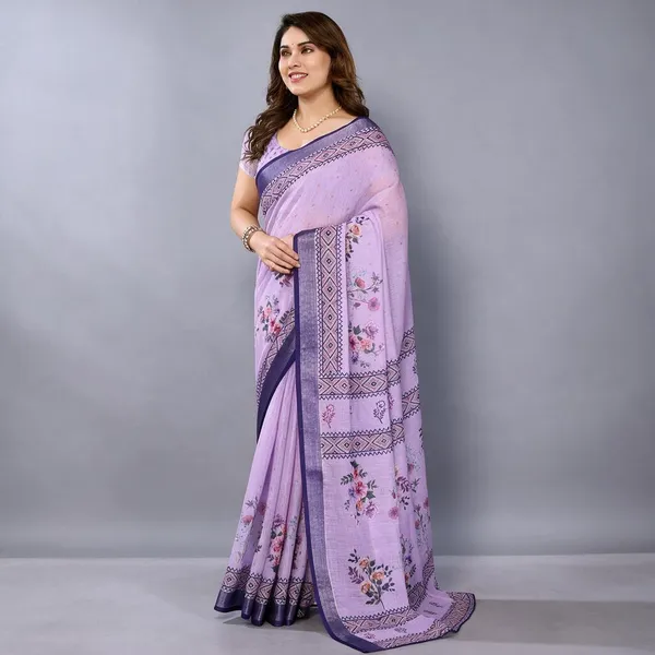 Lavender_Printed_Saree_For_Women