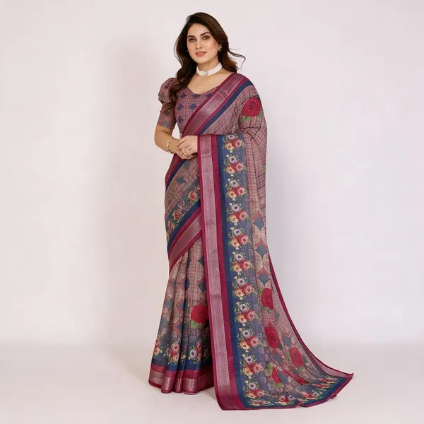 Pink_Printed_Saree_For_Women