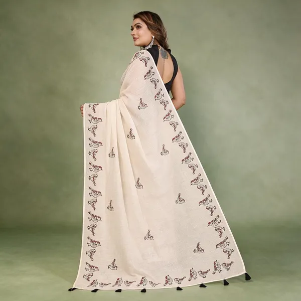 Off_White_Printed_Saree_For_Women