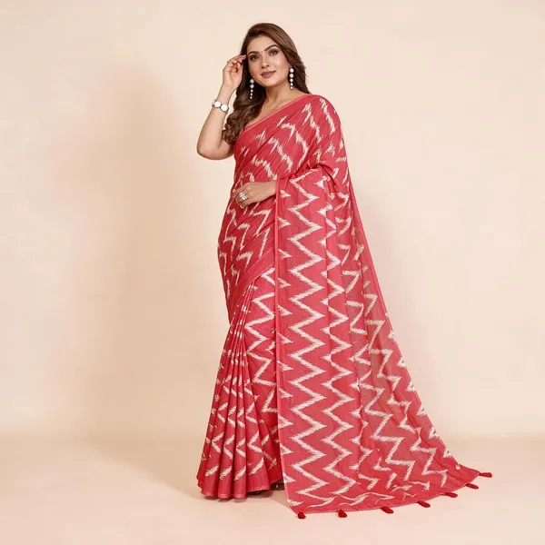 Red_Printed_Saree_For_Women