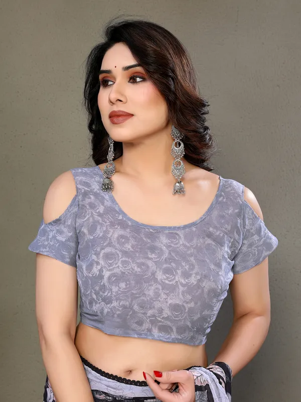 Grey_Floral_Print_Saree_For_Women