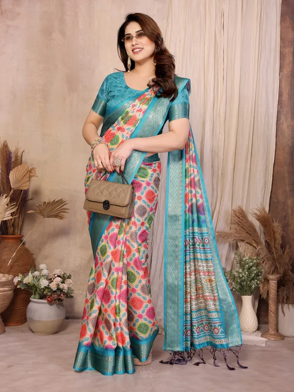 Multicolor_Printed_Saree_For_Women