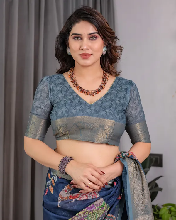Blue_Printed_Saree_For_Women