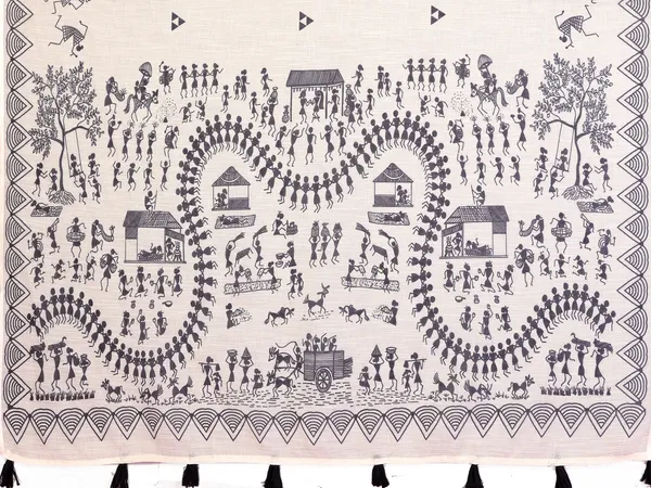 Off_White_Cotton_Warli_Print_Saree_For_Women