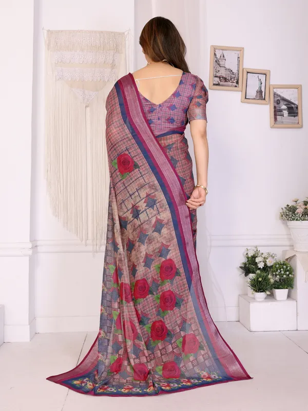 Pink_Printed_Saree_For_Women