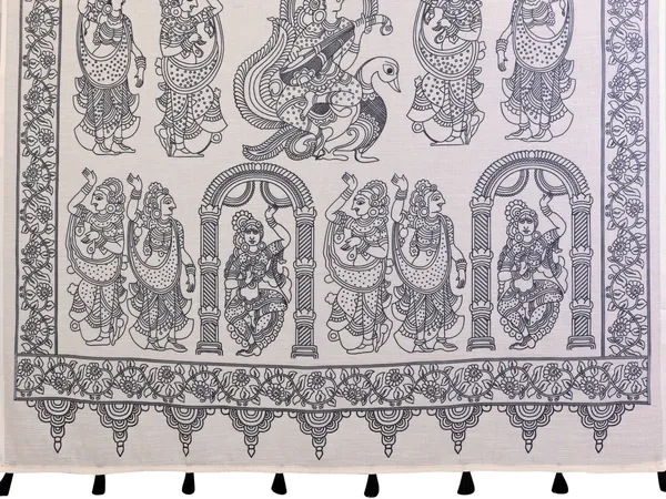 White_Printed_Saree_With_Blouse_For_Women