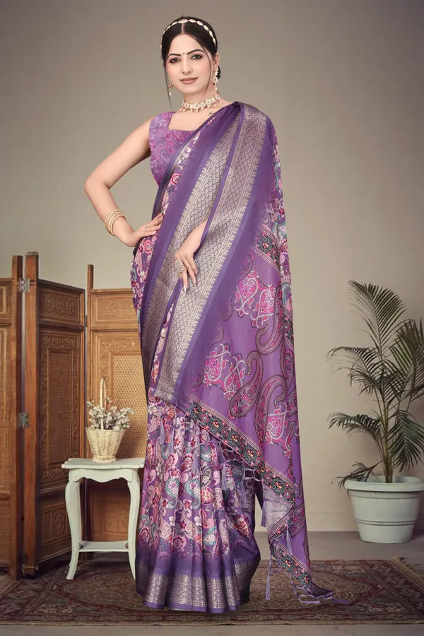 Purple_Paisley_Print_Saree_For_Women