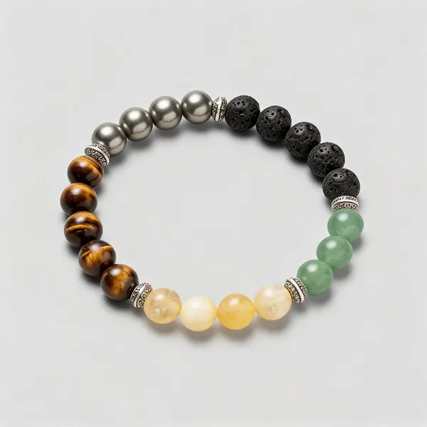 Multicolor_Natural_Stone_Stretch_Bracelet_For_Unisex