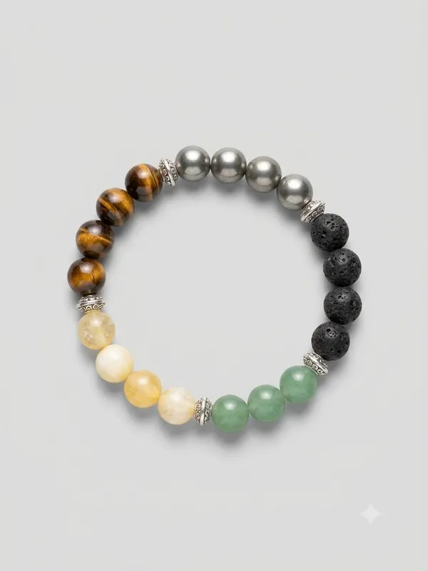 Multicolor_Natural_Stone_Stretch_Bracelet_For_Unisex