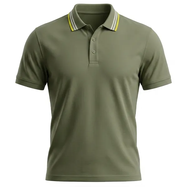 Olive_Green_Cotton_Striped_Tipped_Polo_T-Shirt_For_Men