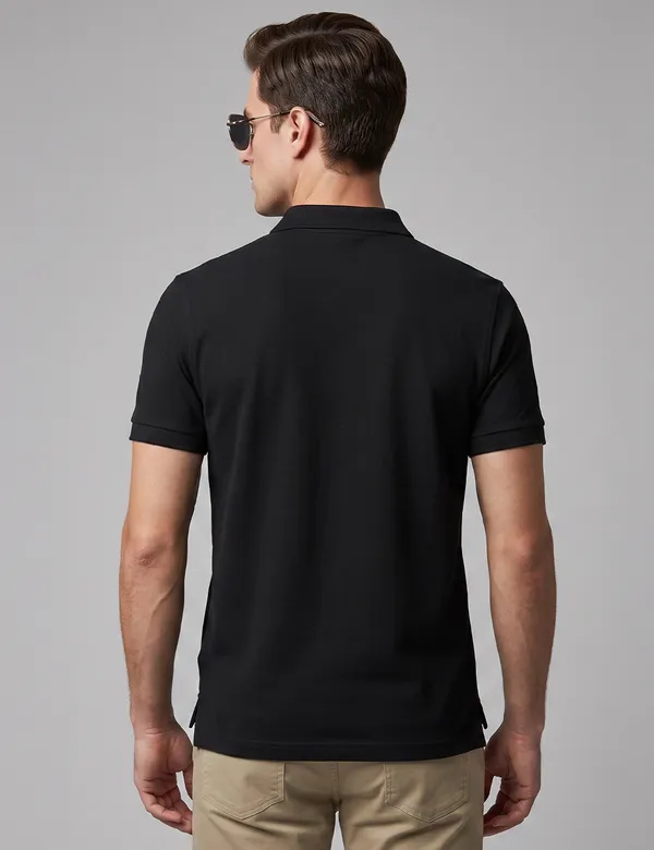 Black_Cotton_Half_Sleeve_Solid_Polo_T-Shirt_For_Men