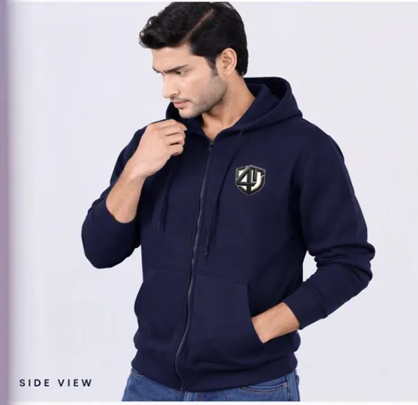 Navy_Blue_Polycotton_Regular_Fit_Zip_Hoodie_For_Men