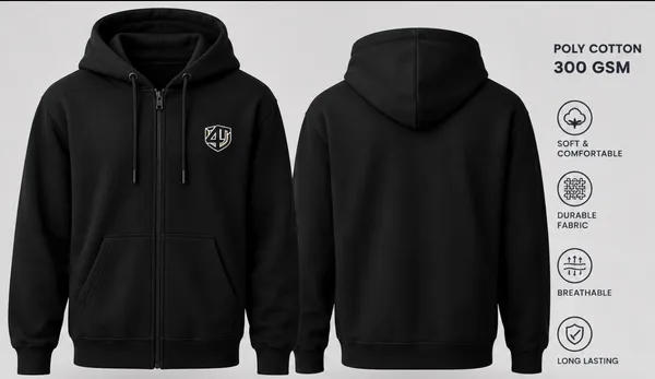 Black_Poly_Cotton_Hooded_Zipper_Hoodie_for_Men