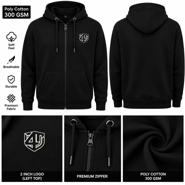 Black_Poly_Cotton_Hooded_Zipper_Hoodie_for_Men