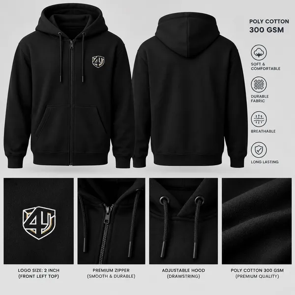 Black_Poly_Cotton_Hooded_Zipper_Hoodie_for_Men