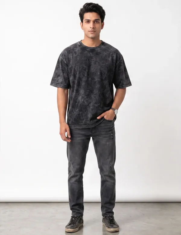 Black_Cotton_Acid_Washed_Oversized_Drop_Shoulder_T-Shirt_For_Men
