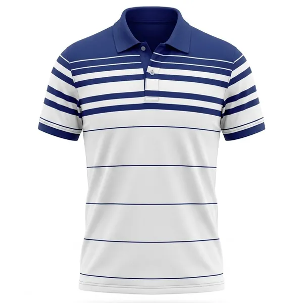 Blue_White_Cotton_Graduated_Stripe_Polo_T-Shirt_For_Men