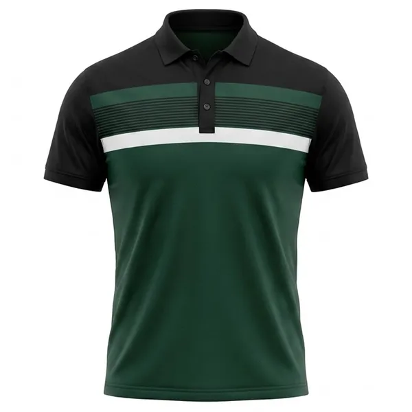 Green_Black_Cotton_Colour-Block_Striped_Polo_T-Shirt_For_Men