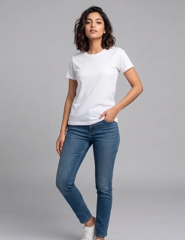 Black_Cotton_Half_Sleeve_Round_Neck_T-Shirt_For_Women