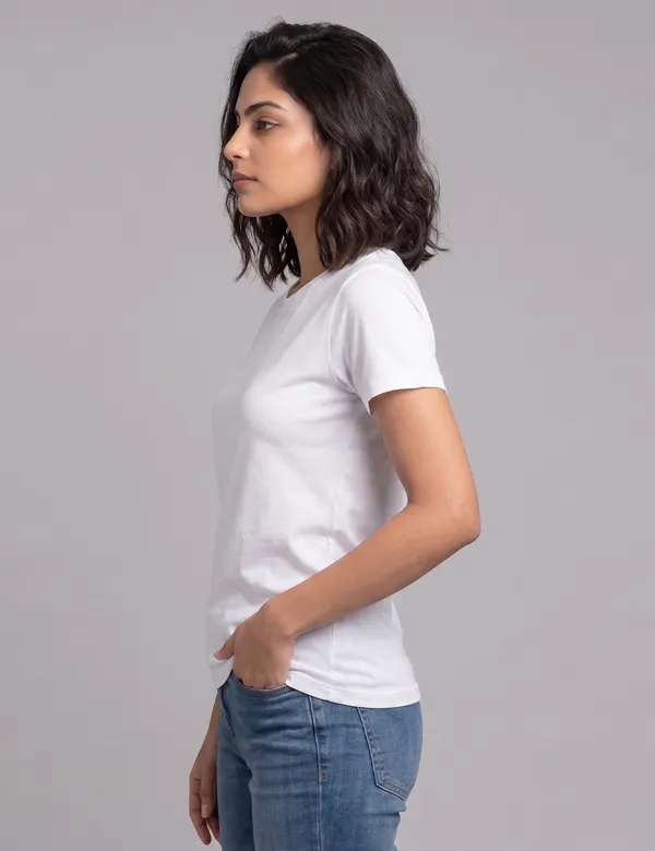 Black_Cotton_Half_Sleeve_Round_Neck_T-Shirt_For_Women