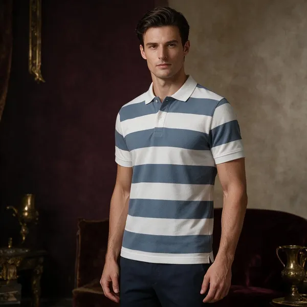 Blue_White_Cotton_Bold_Stripe_Polo_T-Shirt_For_Men