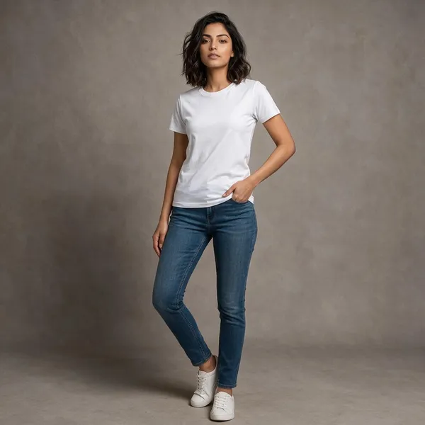 Black_Cotton_Half_Sleeve_Round_Neck_T-Shirt_For_Women
