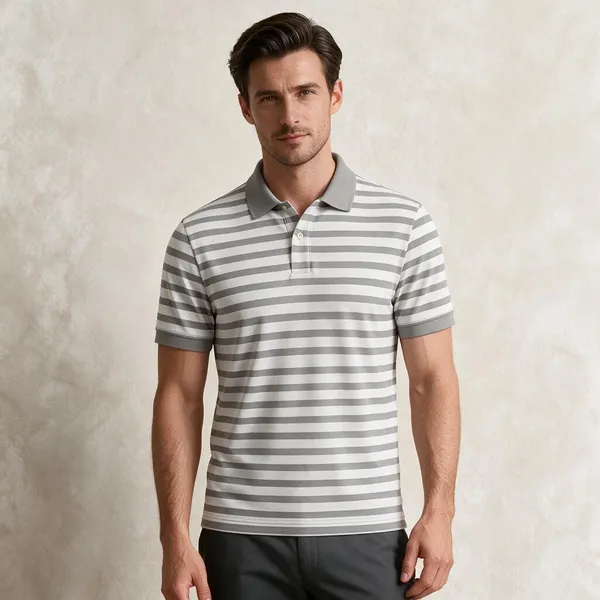Grey_White_Cotton_All-Over_Striped_Polo_T-Shirt_For_Men