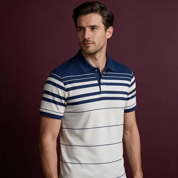 Blue_White_Cotton_Graduated_Stripe_Polo_T-Shirt_For_Men