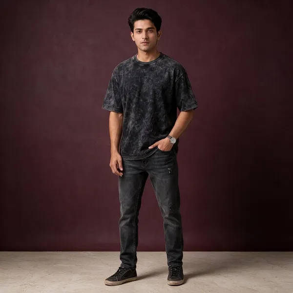 Black_Cotton_Acid_Washed_Oversized_Drop_Shoulder_T-Shirt_For_Men