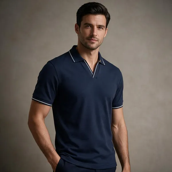 Navy_Blue_Cotton_Striped_Tipped_V-Neck_Polo_T-Shirt_For_Men