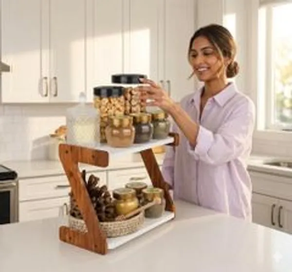 Utensil_Kitchen_Rack_2_Tier_Wooden_Countertop_Spice_Rack_Wood