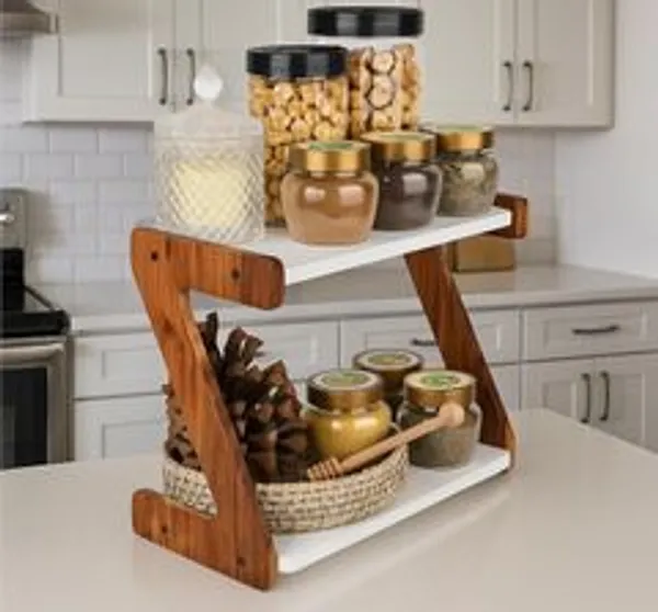 Utensil_Kitchen_Rack_2_Tier_Wooden_Countertop_Spice_Rack_Wood