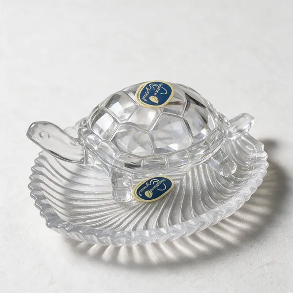 Glass_Turtle_Decorative_Figurine_With_Leaf_Tray_-_Pack_of_2