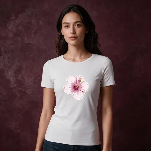 Hibiscus_White_T-Shirt