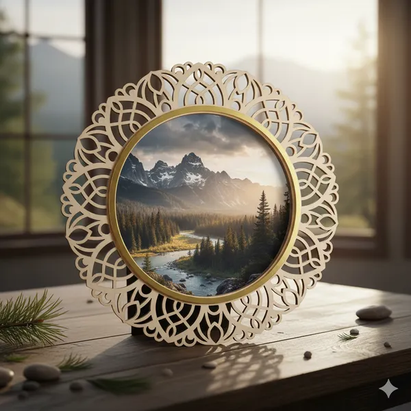 Izels_Round_Lace_Border_Photo_Frame_Wooden_Default_Title