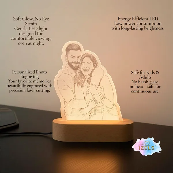 Izels_Personalized_Photo_Led_Lamp_Night_Lamp_With_Wooden_Base_Anniversary_Gift_Wedding_Gift_Valentine_Gift_For_Couple_Default_Title