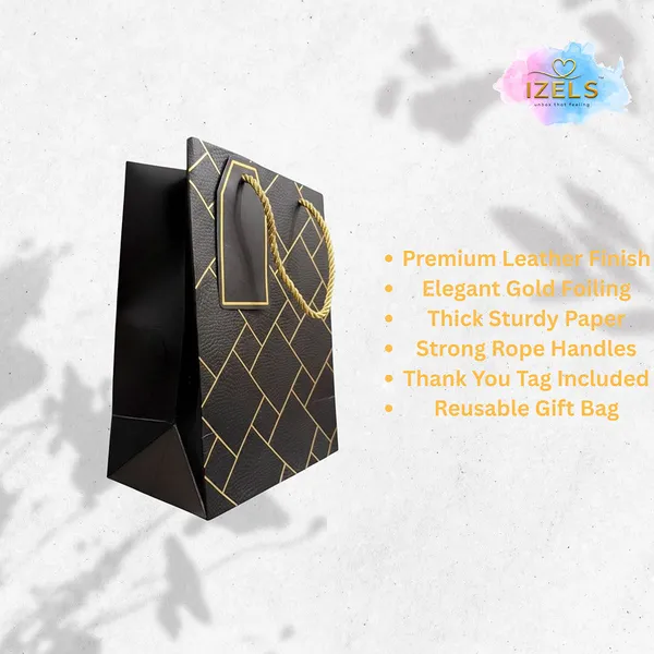 Izels_Premium_Luxury_Paper_Gift_Bags_Black_Pack_Of_5