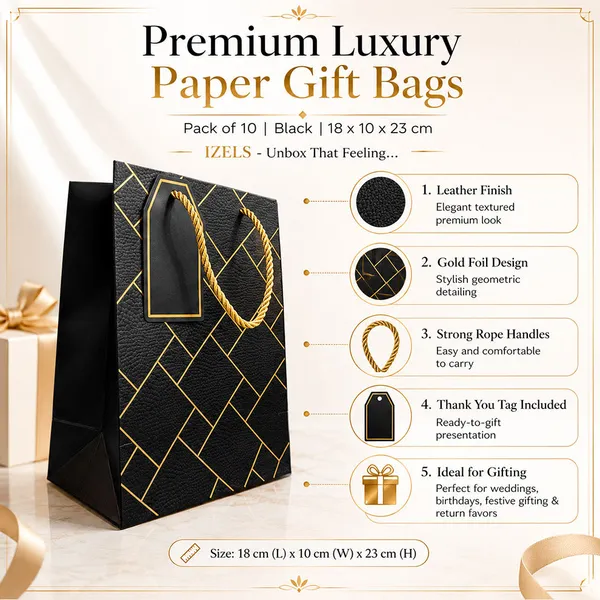 Izels_Premium_Luxury_Paper_Gift_Bags_Black_Pack_Of_10