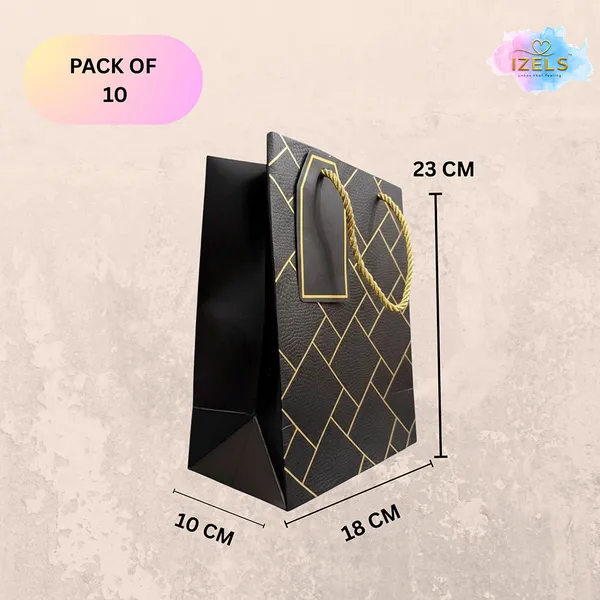 Izels_Premium_Luxury_Paper_Gift_Bags_Black_Pack_Of_10