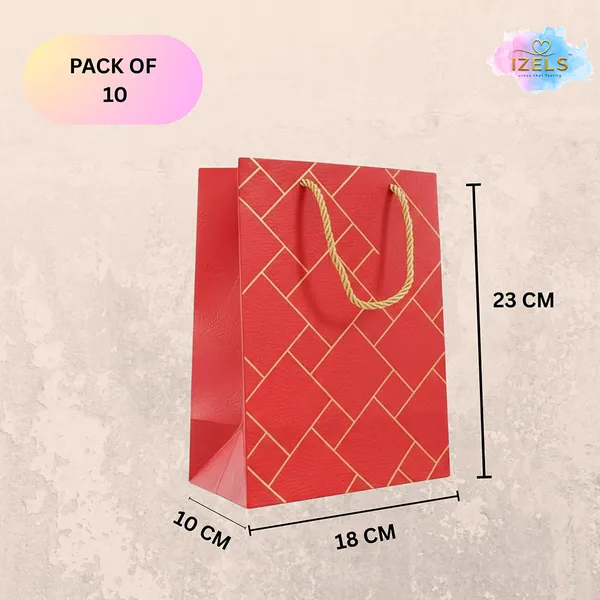 Izels_Premium_Luxury_Paper_Gift_Bags_Red_Red_Pack_Of_10