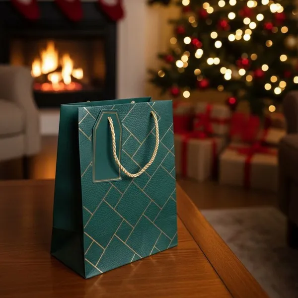 Izels_Premium_Luxury_Paper_Gift_Bags_Dark_Green_Green_Pack_Of_5