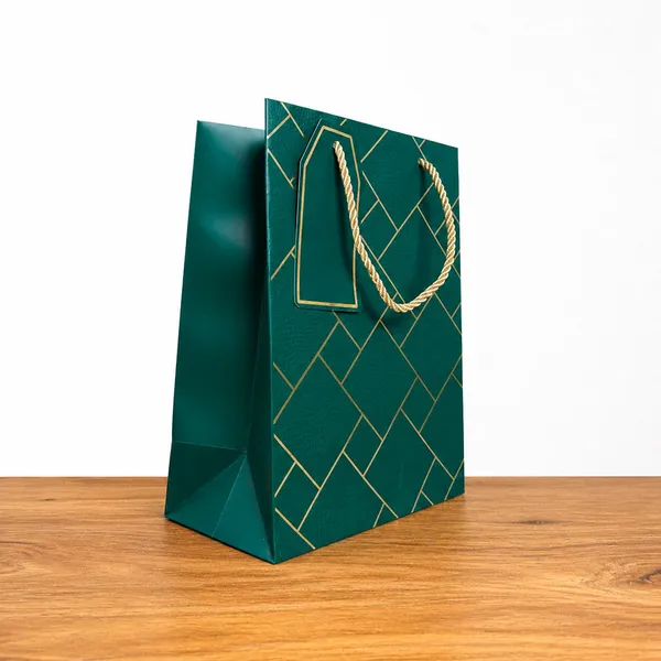 Izels_Premium_Luxury_Paper_Gift_Bags_Dark_Green_Green_Pack_Of_10