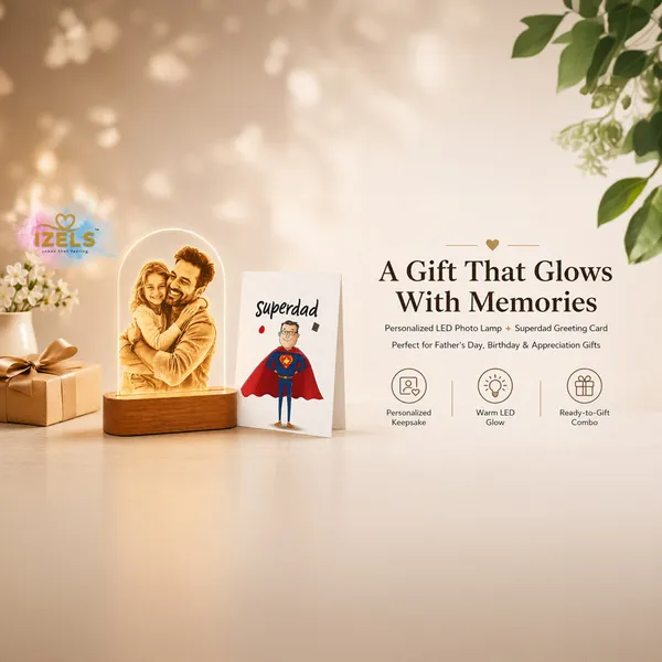 Izels_Father_S_Day_Gift_Combo_For_Dad_Personalized_Led_Photo_Lamp_With_Greeting_Card_Custom_Photo_Night_Lamp_For_Father_Papa_Birthday_Gift_For_Dad_Father_S_Day_Gift_From_Daughter_Son_Default_Title