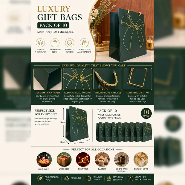 Premium_Green_Gift_Bags_Pack_Of_5