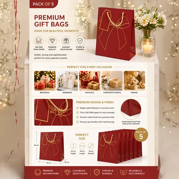 Premium_Red_Gift_Bags_Pack_Of_10