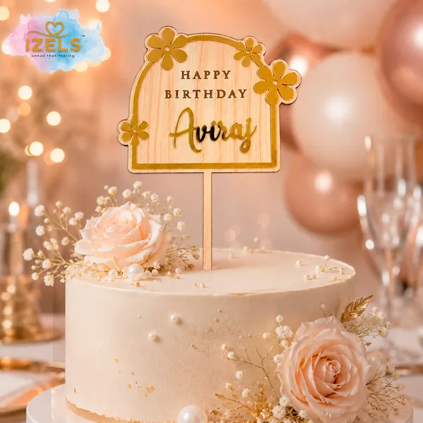Personalised_Name_Birthday_Cake_Topper_Custom_Name_Cake_Topper_Premium_Laminated_Mdf_Golden_Acrylic_Floral_Cake_Decoration_Laser_Cut_Birthday_Topper_6_X_4_Inch_Default_Title