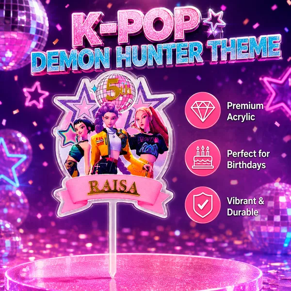 Personalised_K_Pop_Demon_Hunter_Cake_Topper_Custom_Name_Age_3mm_Thick_Acrylic_Golden_Mirror_Acrylic_6_X_4_Inches_Default_Title