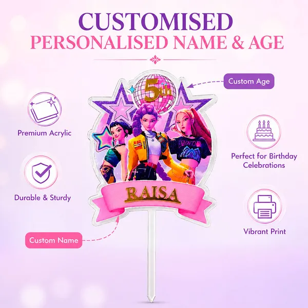 Personalised_K_Pop_Demon_Hunter_Cake_Topper_Custom_Name_Age_3mm_Thick_Acrylic_Golden_Mirror_Acrylic_6_X_4_Inches_Default_Title