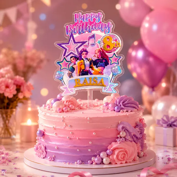 Personalised_K_Pop_Demon_Hunter_Cake_Topper_Custom_Name_Age_3mm_Thick_Acrylic_Golden_Mirror_Acrylic_6_X_4_Inches_Default_Title
